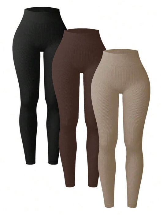 Sport 3 Packs Ribbed Leggings